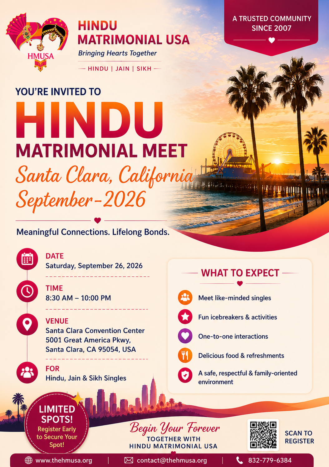 HM USA Matrimonial Meet — California 2026 official flyer