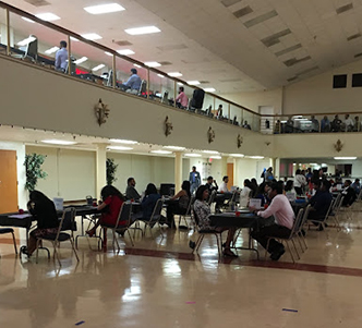 Event hall during matrimonial meet